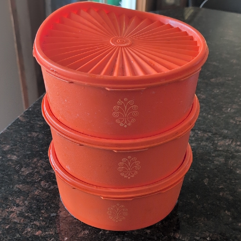 Orange Stackable Food Storage Containers